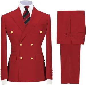 2 Piece Mens Suit Double Breasted Suits Men Formal Slim Fit Suit for Men Blazer Pants Wedding Groomsmen Suits