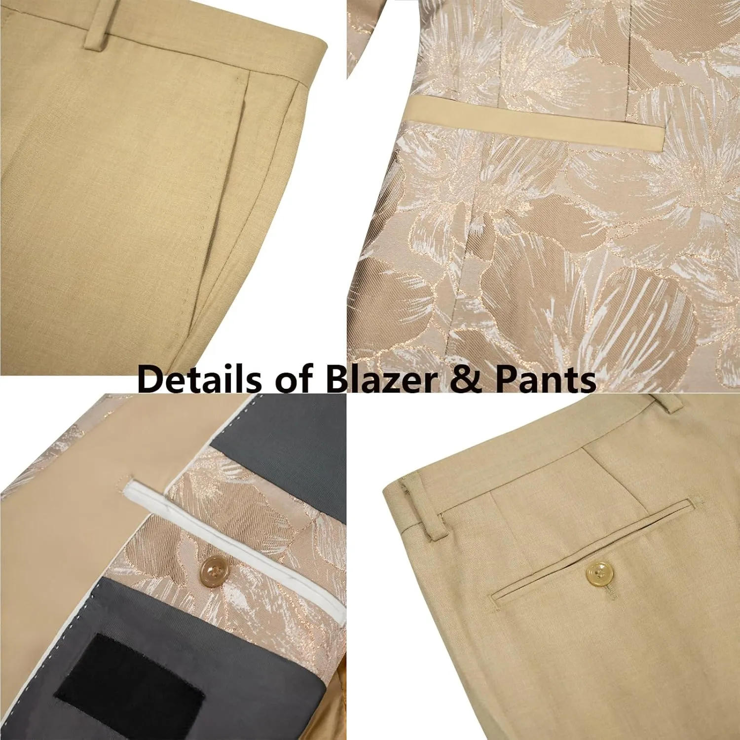 3 Pieces Men's Tuxedo Paisley Groom Wedding Blazer Jacket Vest Pants Sets Floral Formal Suits for Party,Dinner,Prom