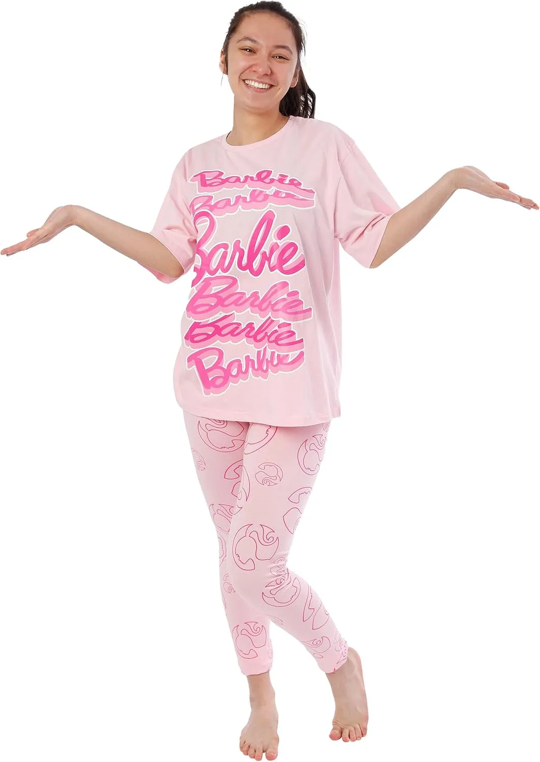 Barbie Pajamas For Women | Cotton Womens Pajama | Short Sleeve Ladies PJs | Sizes Small To XX-Large