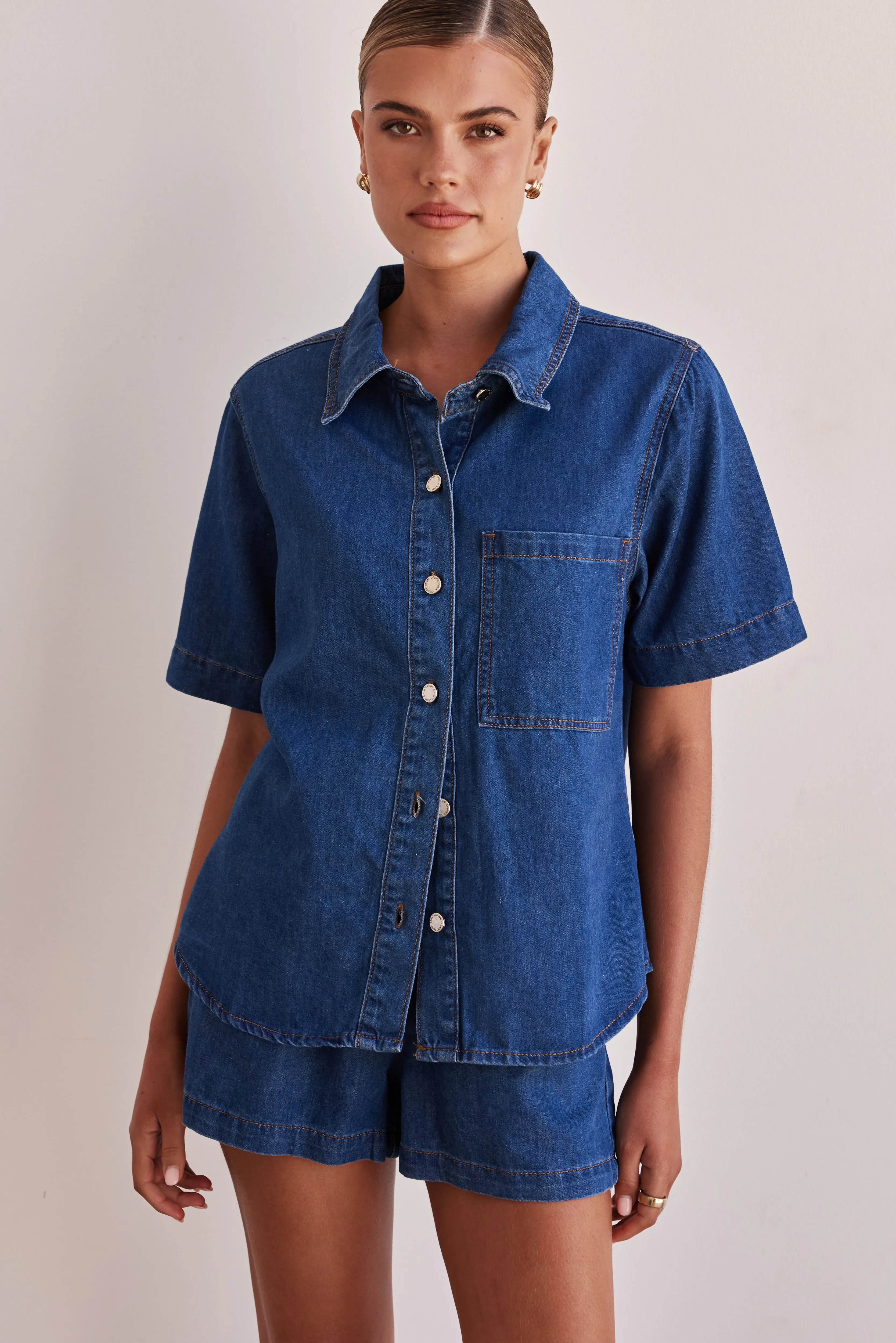 Baylee Denim Shirt (Blue)
