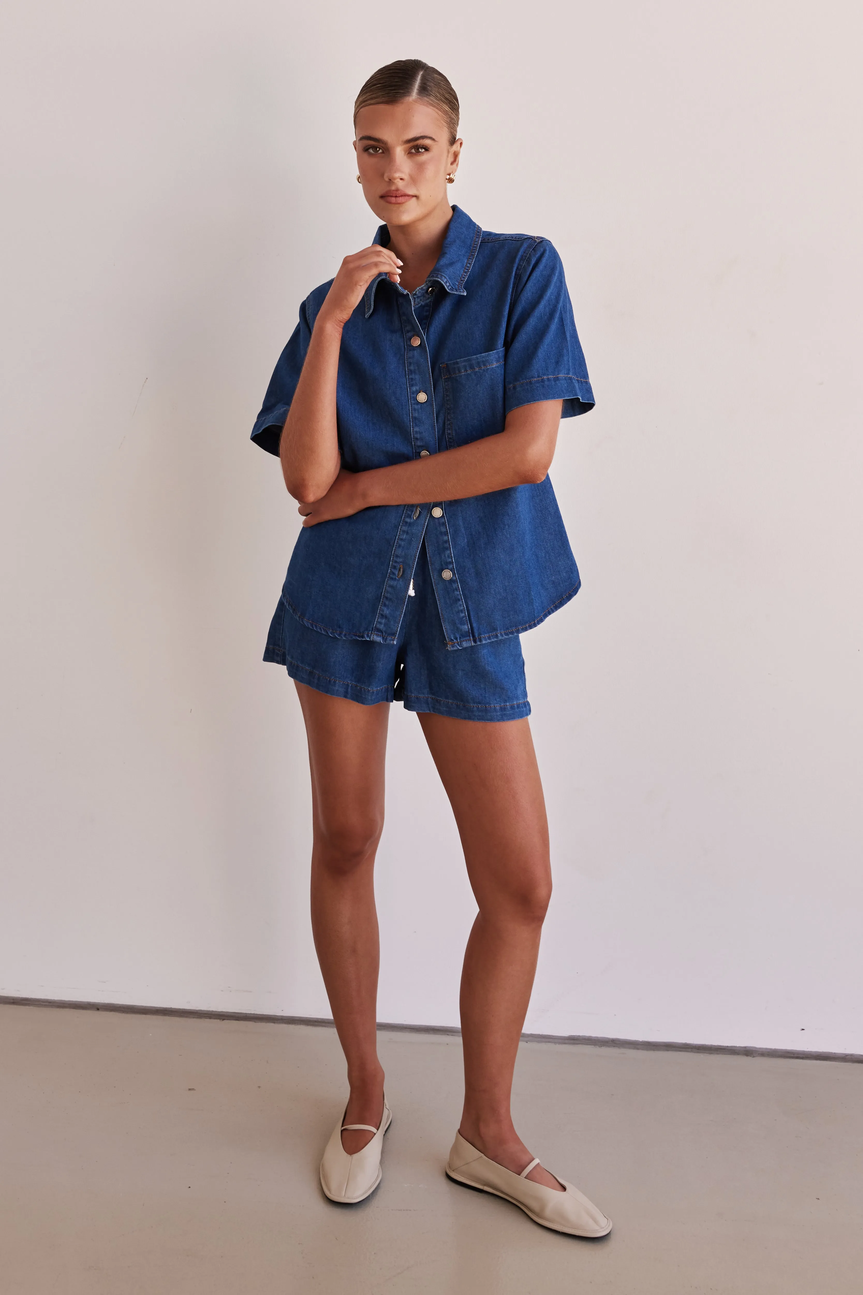 Baylee Denim Shirt (Blue)