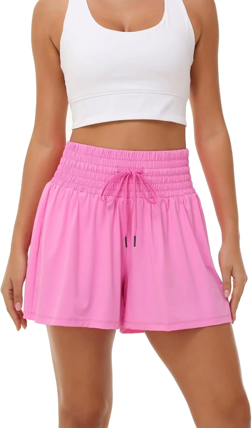 Blaosn Flowy Athletic Shorts for Women Gym Workout Running Lounge Pants High Waist with Pocket Cute Clothes Summer Outfits