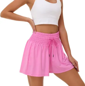 Blaosn Flowy Athletic Shorts for Women Gym Workout Running Lounge Pants High Waist with Pocket Cute Clothes Summer Outfits