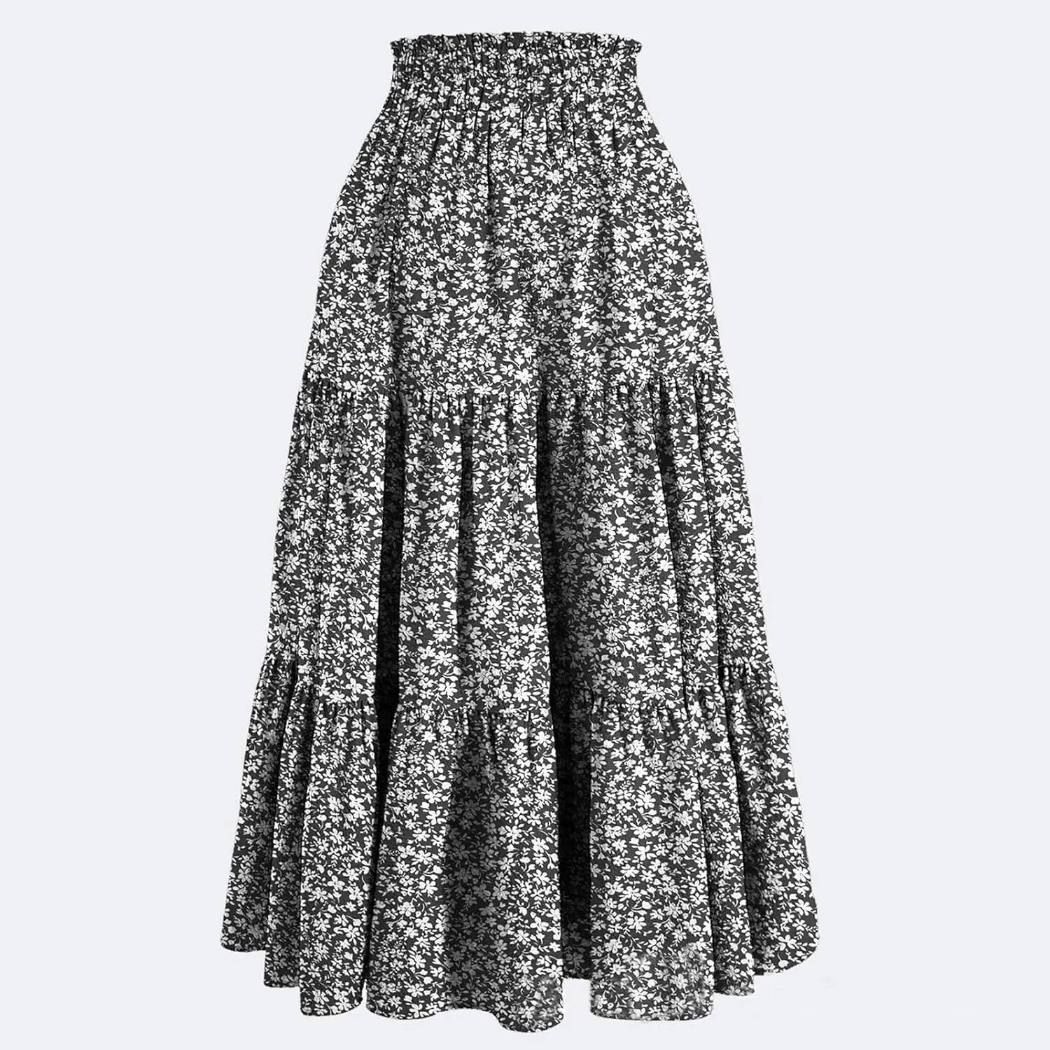 Boho Skirt Maxi Spring Flowy Boho Comfy Tiered Western Midi Skirt