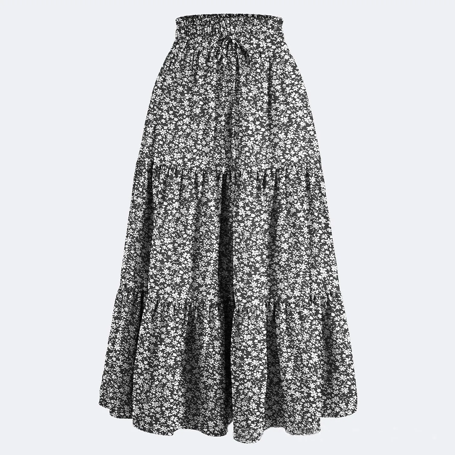 Boho Skirt Maxi Spring Flowy Boho Comfy Tiered Western Midi Skirt