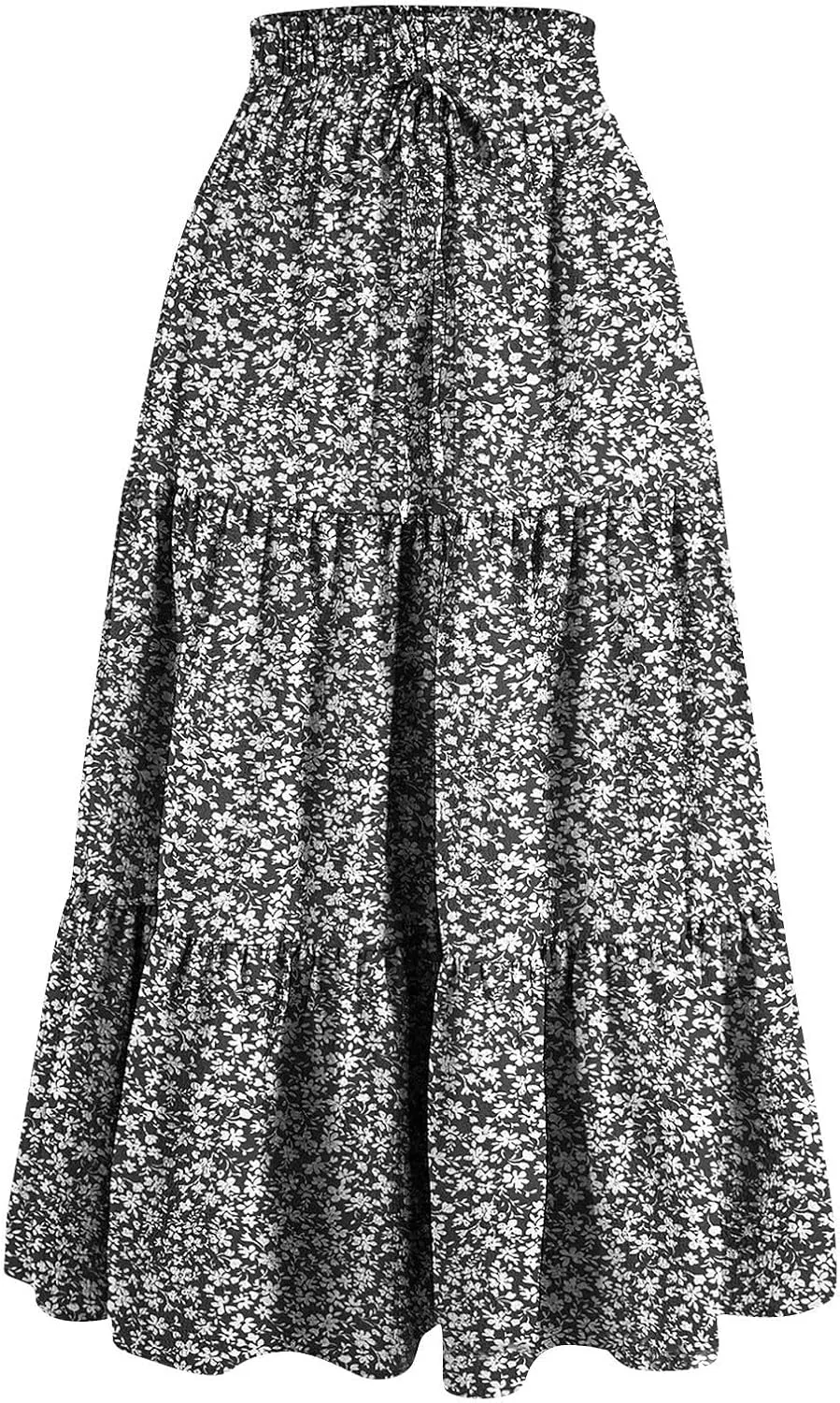 Boho Skirt Maxi Spring Flowy Boho Comfy Tiered Western Midi Skirt