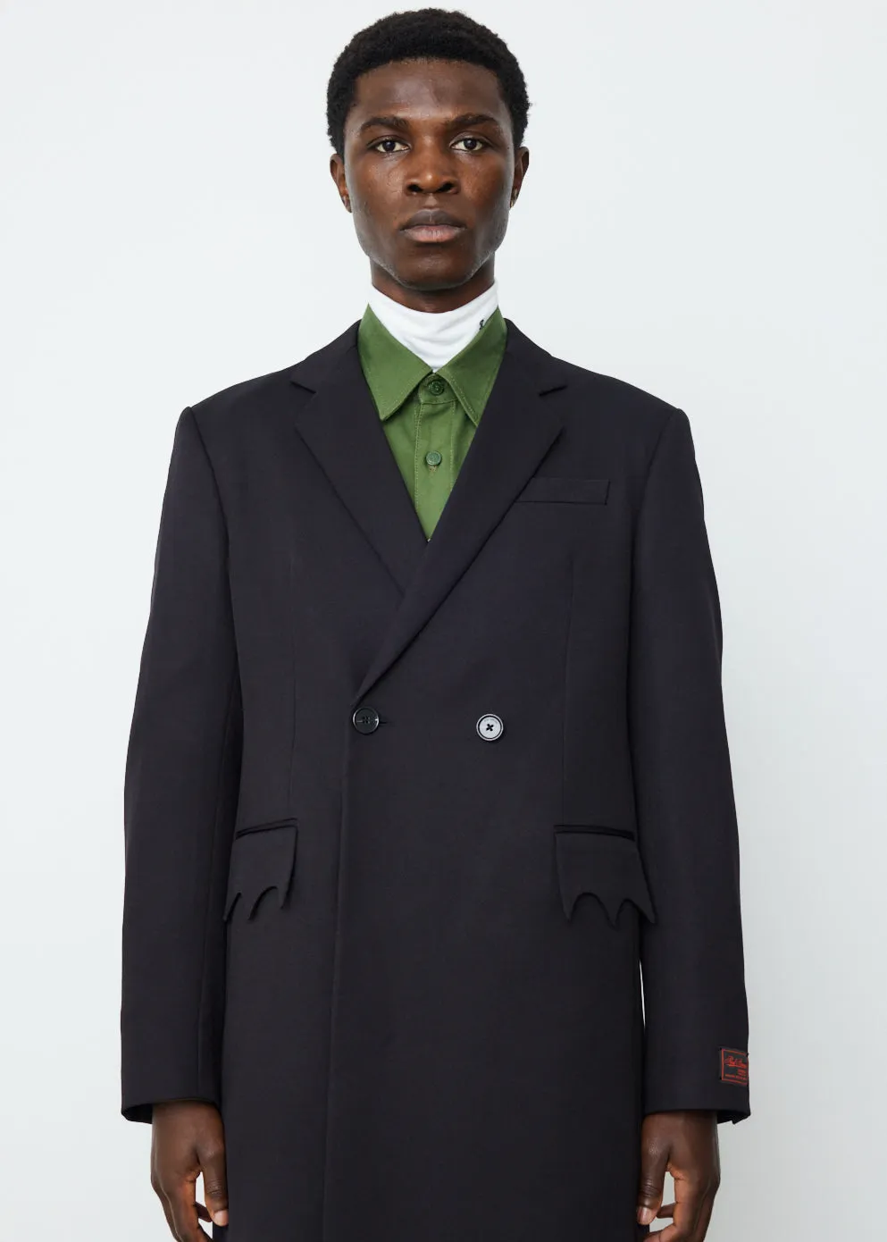 Classic Double Breasted Coat with Uniform Pockets