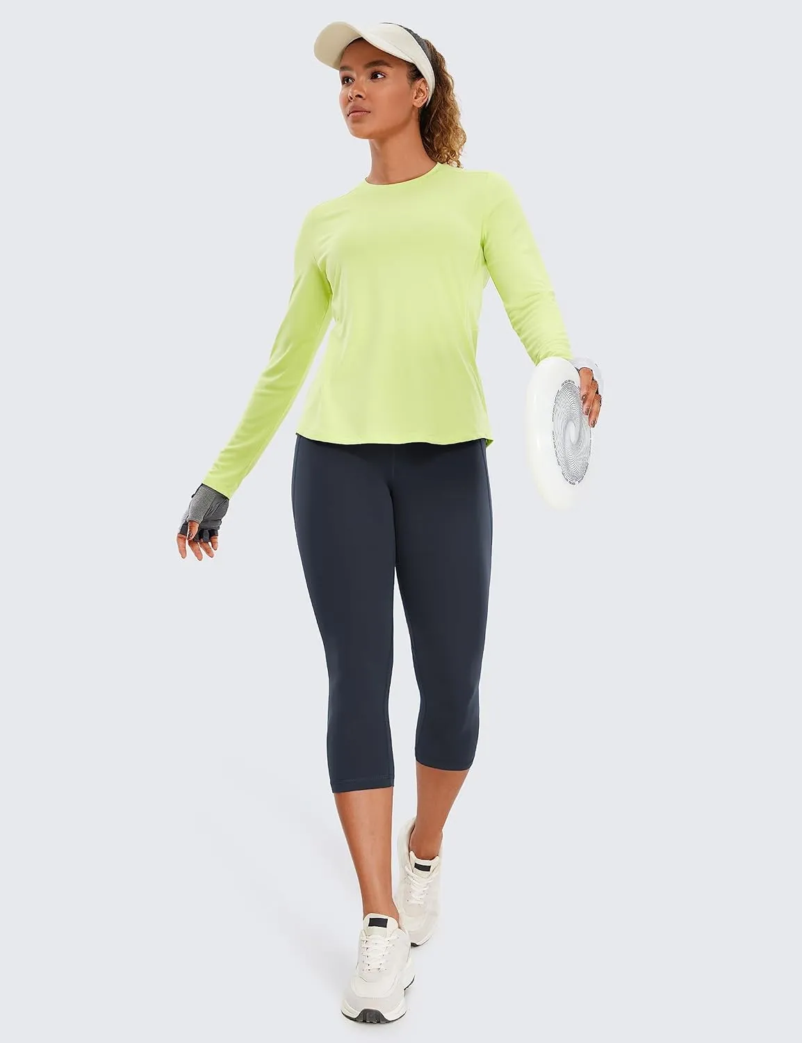 CRZ YOGA Womens Butterluxe Workout Capri Leggings with Pockets 19 Inches - High Waisted Crop Gym Yoga Pants Buttery Soft