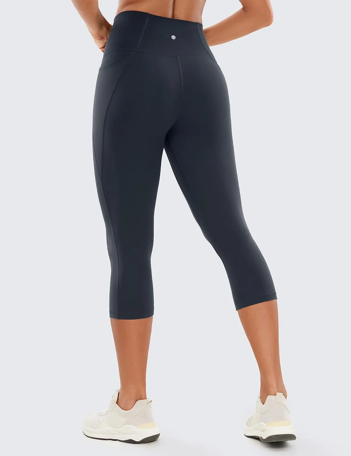 CRZ YOGA Womens Butterluxe Workout Capri Leggings with Pockets 19 Inches - High Waisted Crop Gym Yoga Pants Buttery Soft