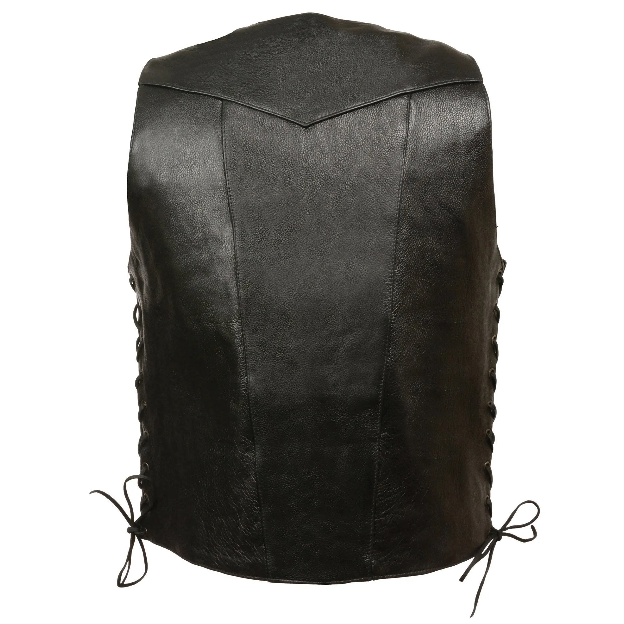 Event Leather EL5391 Men's Leather 10 Pocket Side Lace Vest