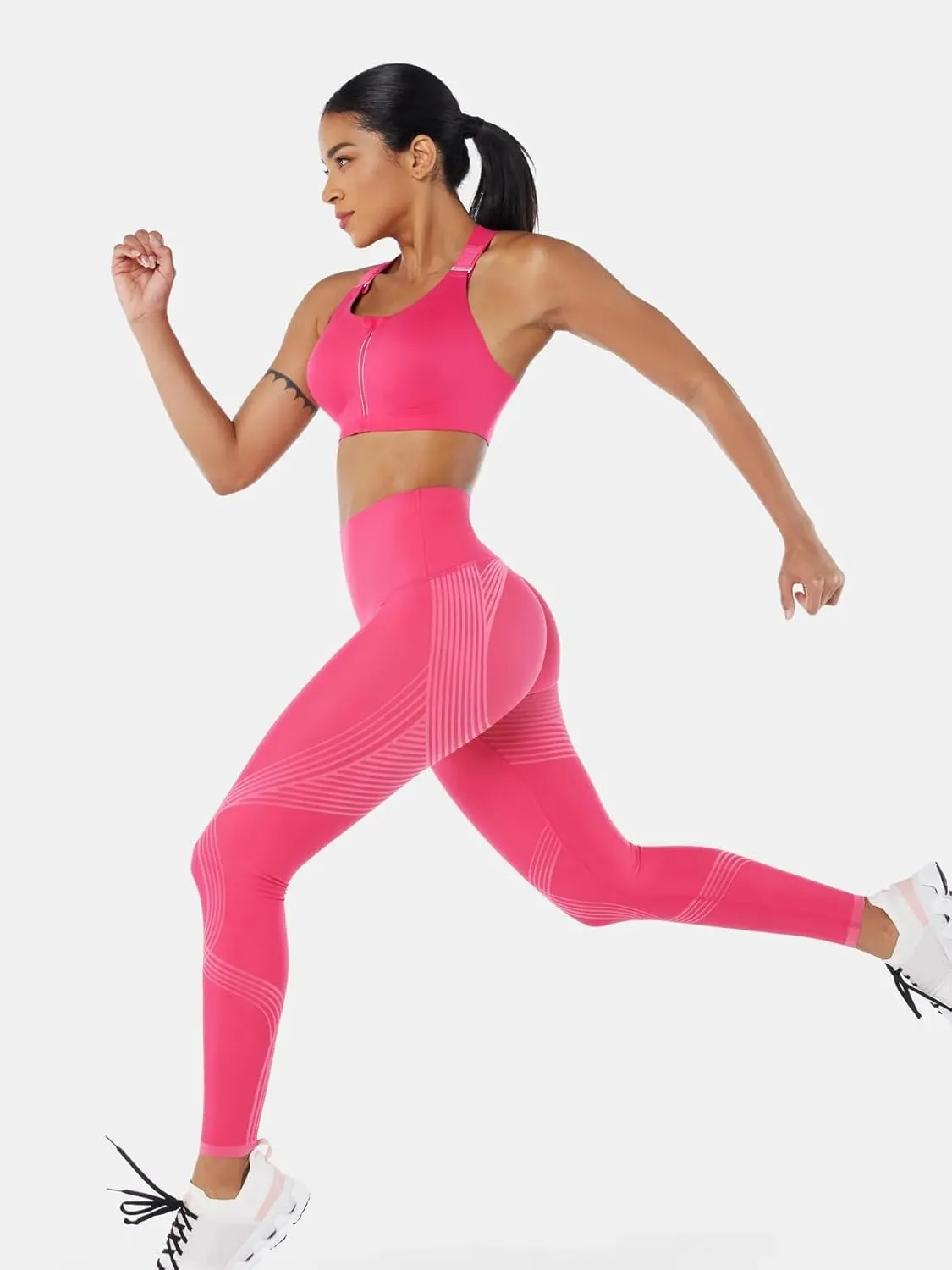 Fanka Compression Body Sculpt Side Pocket Leggings for Women No See Through Reversible Wear High Waisted Yoga Pants Workout