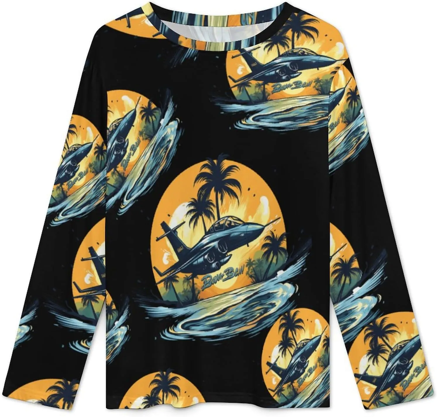 Hawaii Beach Fighter Women's Pajama Set Long Sleeve Pj Sets Casual Two Piece Loungewear Soft Sleepwear