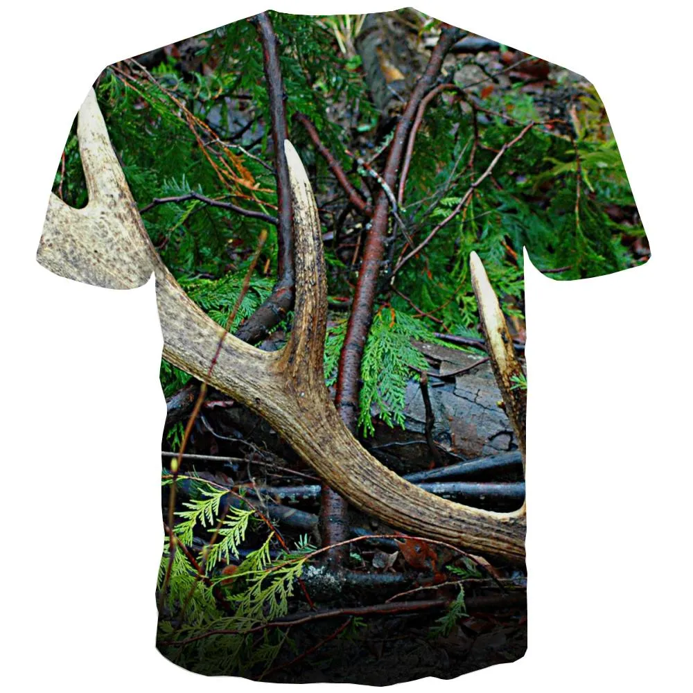 Hunting T-shirt Men Jungle Tshirts Cool Deer T shirts Funny Shooter Shirt Print Camouflage Tshirts Novelty
