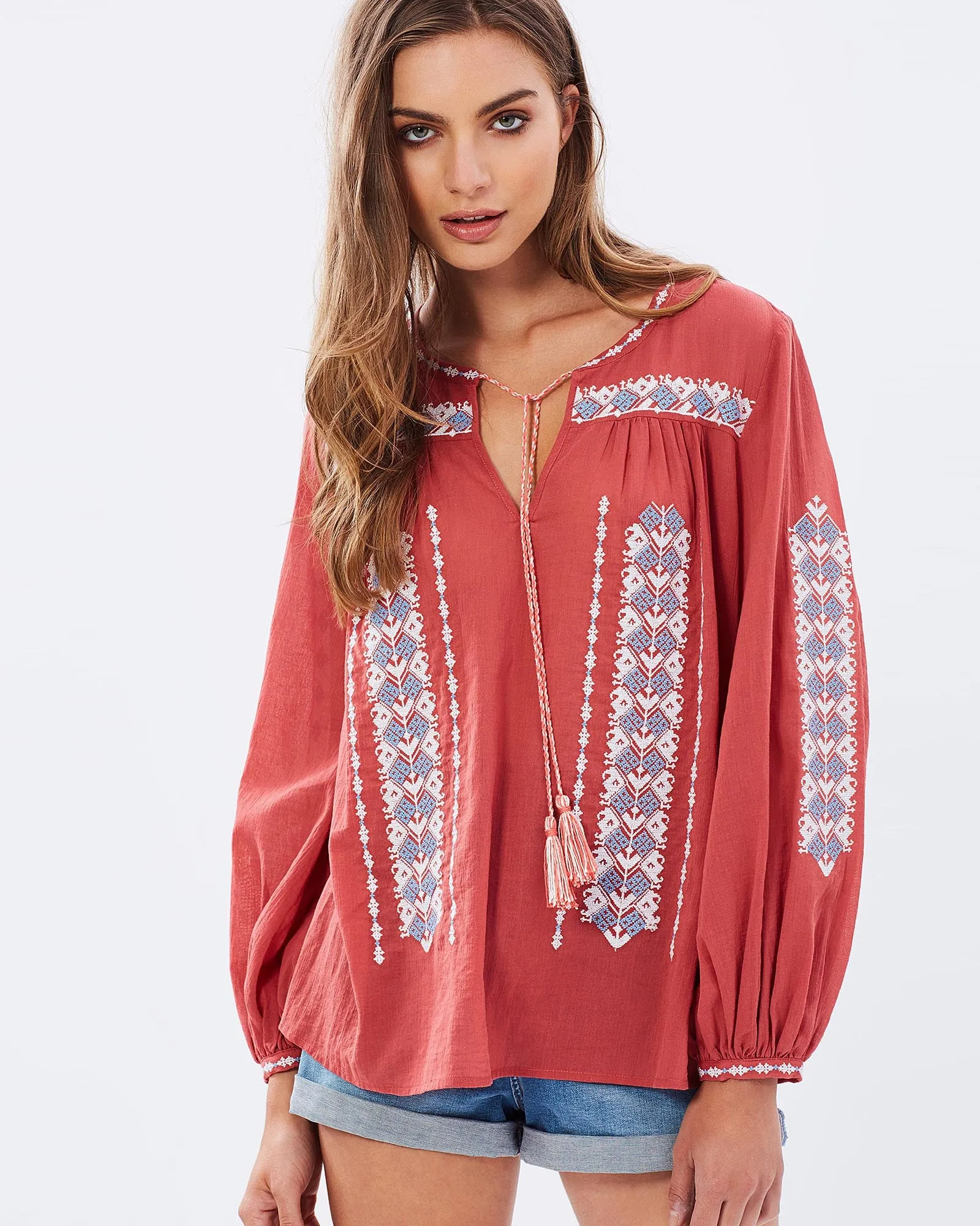 Jag Freedom Embroidered Blouse