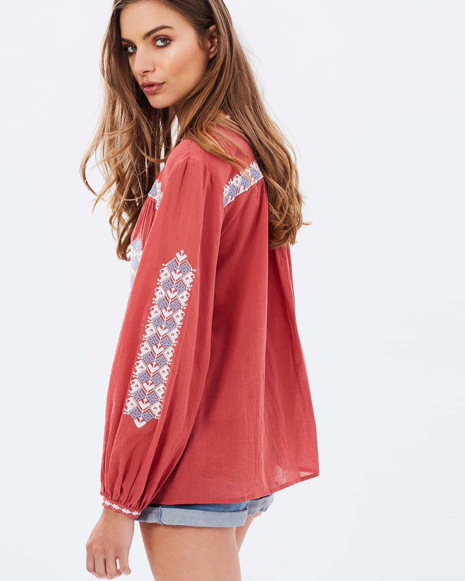Jag Freedom Embroidered Blouse