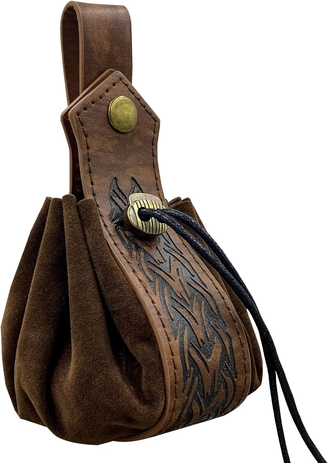 JAOYU Medieval Leather Pouch Belt Faux Leather Drawstring Bag Renaissance Medieval Coin Pouch for Men Women