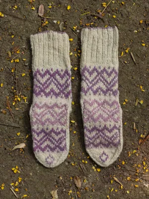 Lahauli Knit Socks Red &Purple