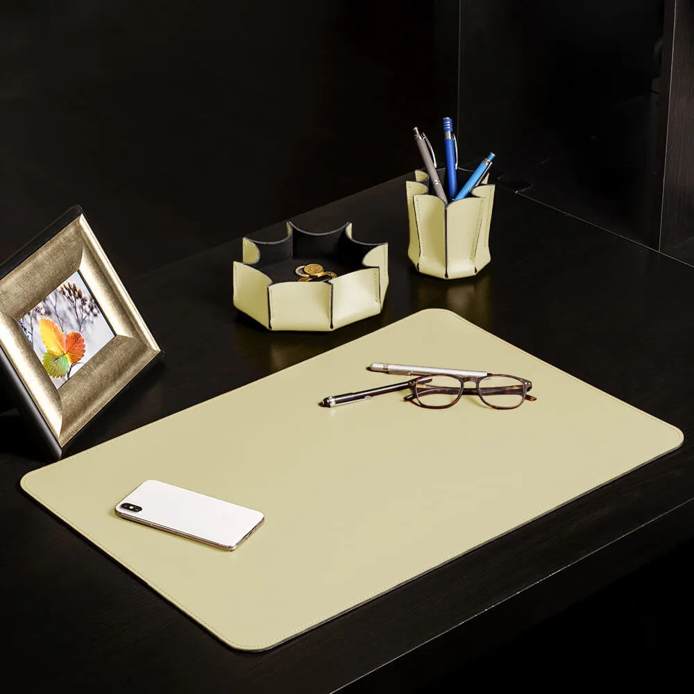 limac design leilux set of desk accessories in leather