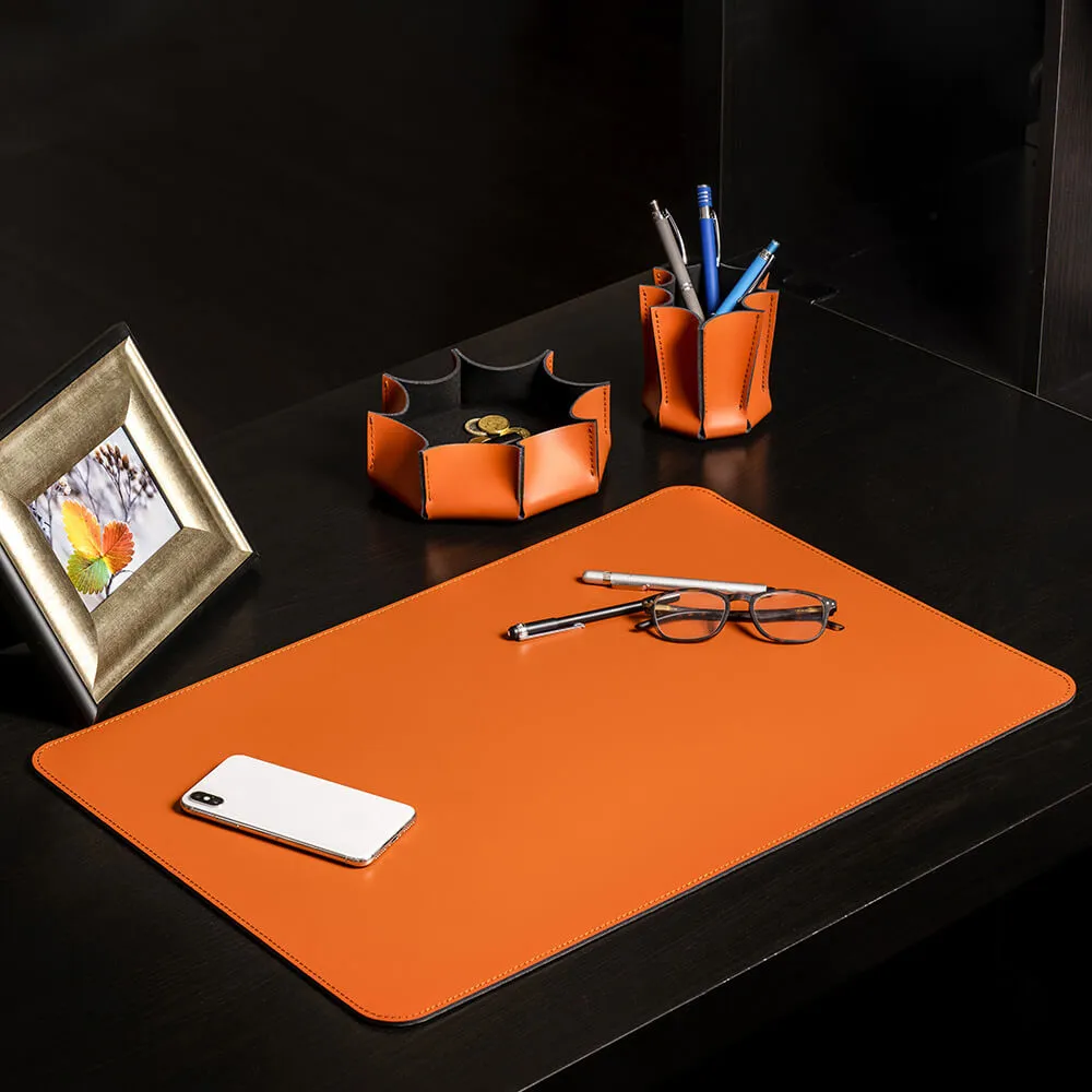 limac design leilux set of desk accessories in leather