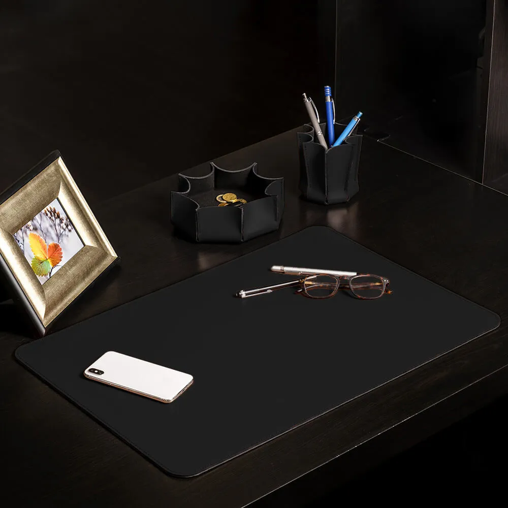 limac design leilux set of desk accessories in leather
