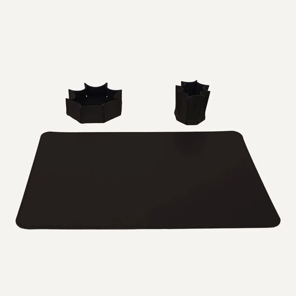 limac design leilux set of desk accessories in leather