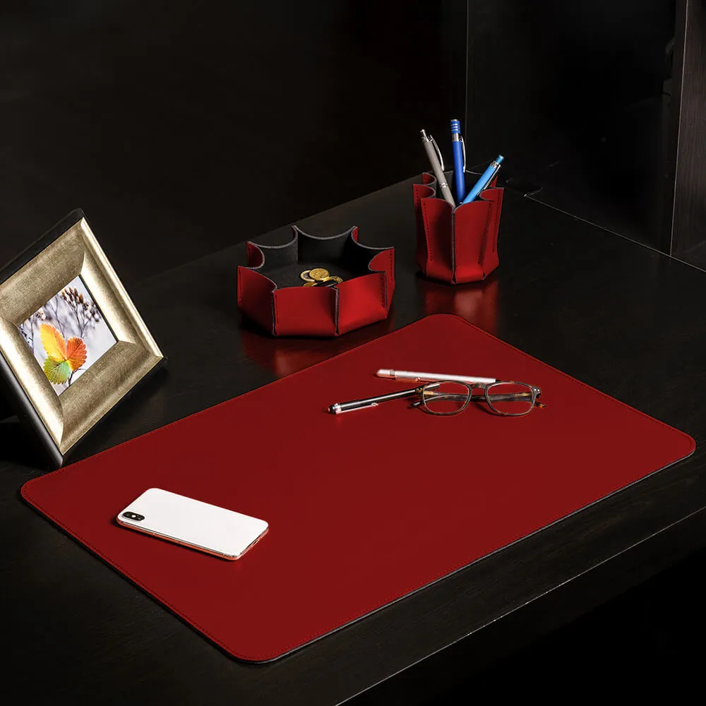limac design leilux set of desk accessories in leather