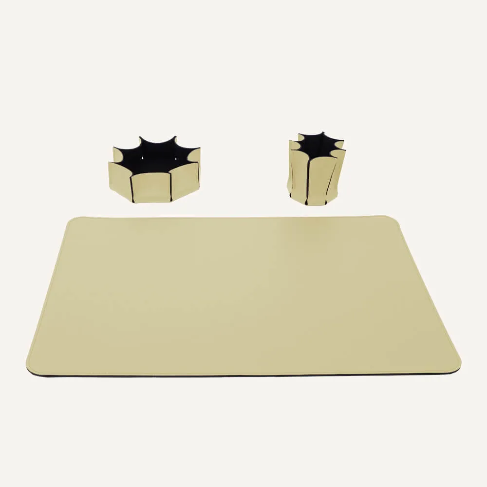 limac design leilux set of desk accessories in leather