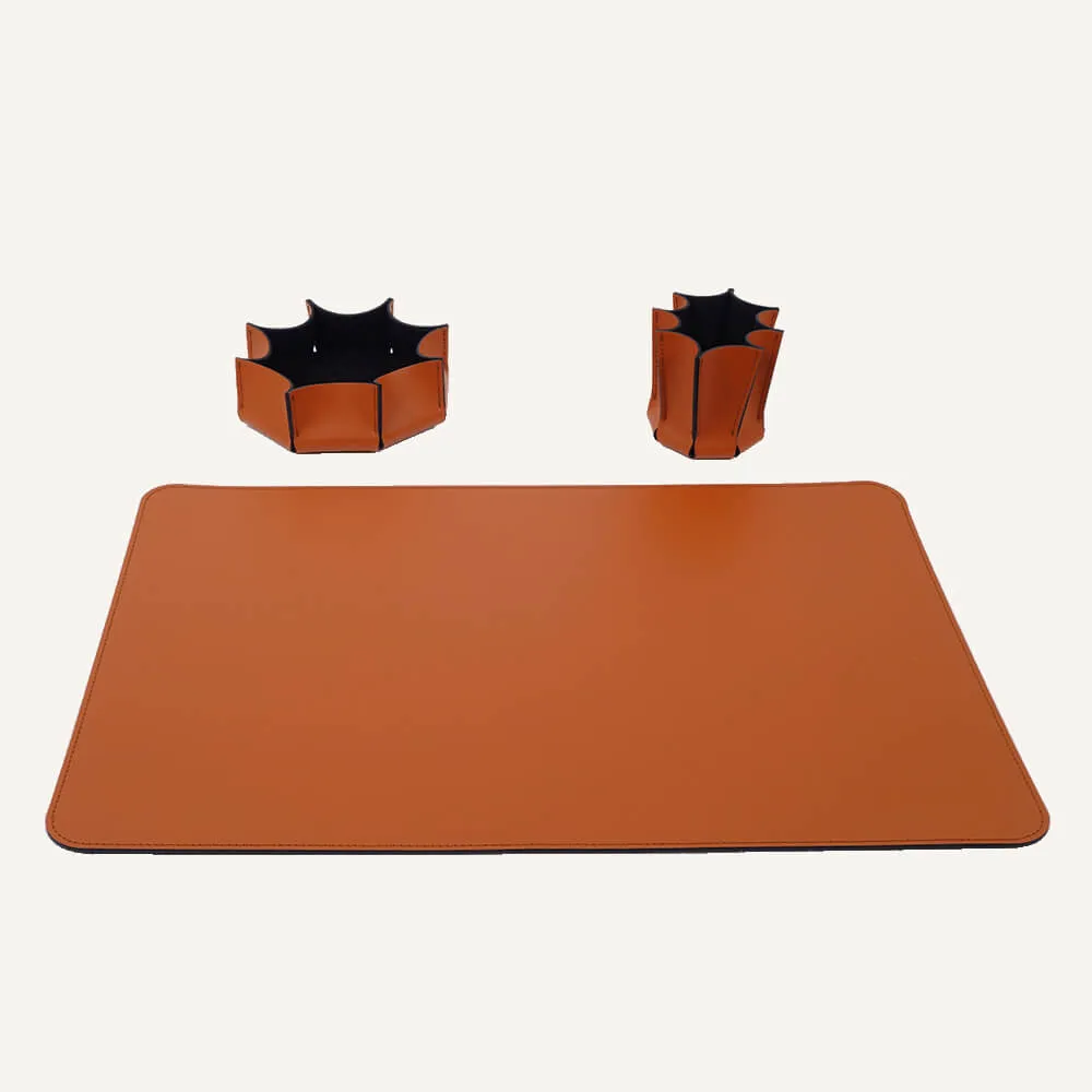 limac design leilux set of desk accessories in leather