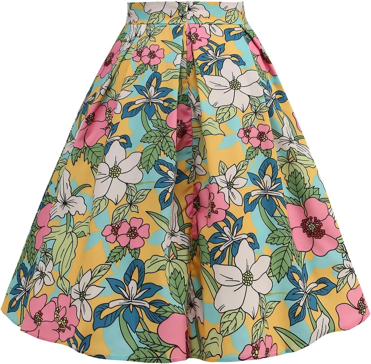 Maxi Skirt Women Women's Fashion Cute and Sweet Print with Bow Waist Full Hem Skirt