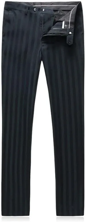 Men's Stripe Suit Pants for Business Casual Trousers