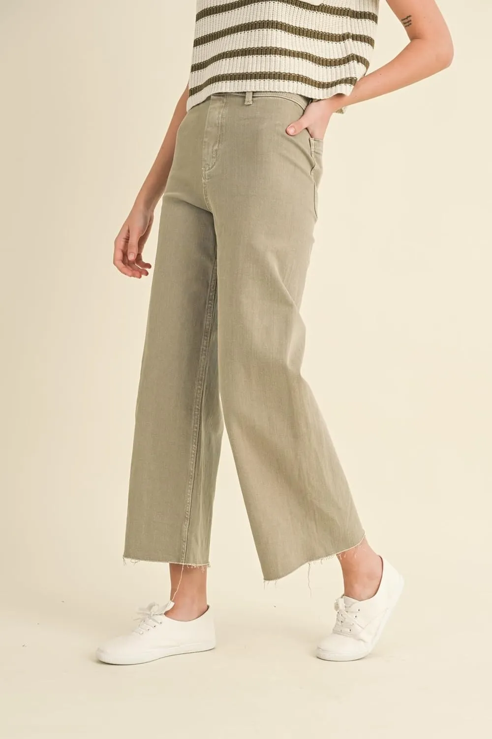 Miou Muse - Straight Wide Leg Denim Pants - MMP623