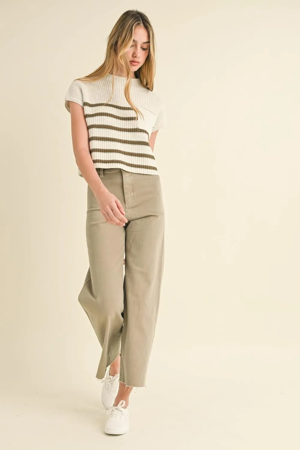 Miou Muse - Straight Wide Leg Denim Pants - MMP623