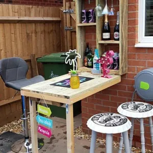 Murphy Bar, Rustic style and Modern Design indoor or outdoor wood bar
