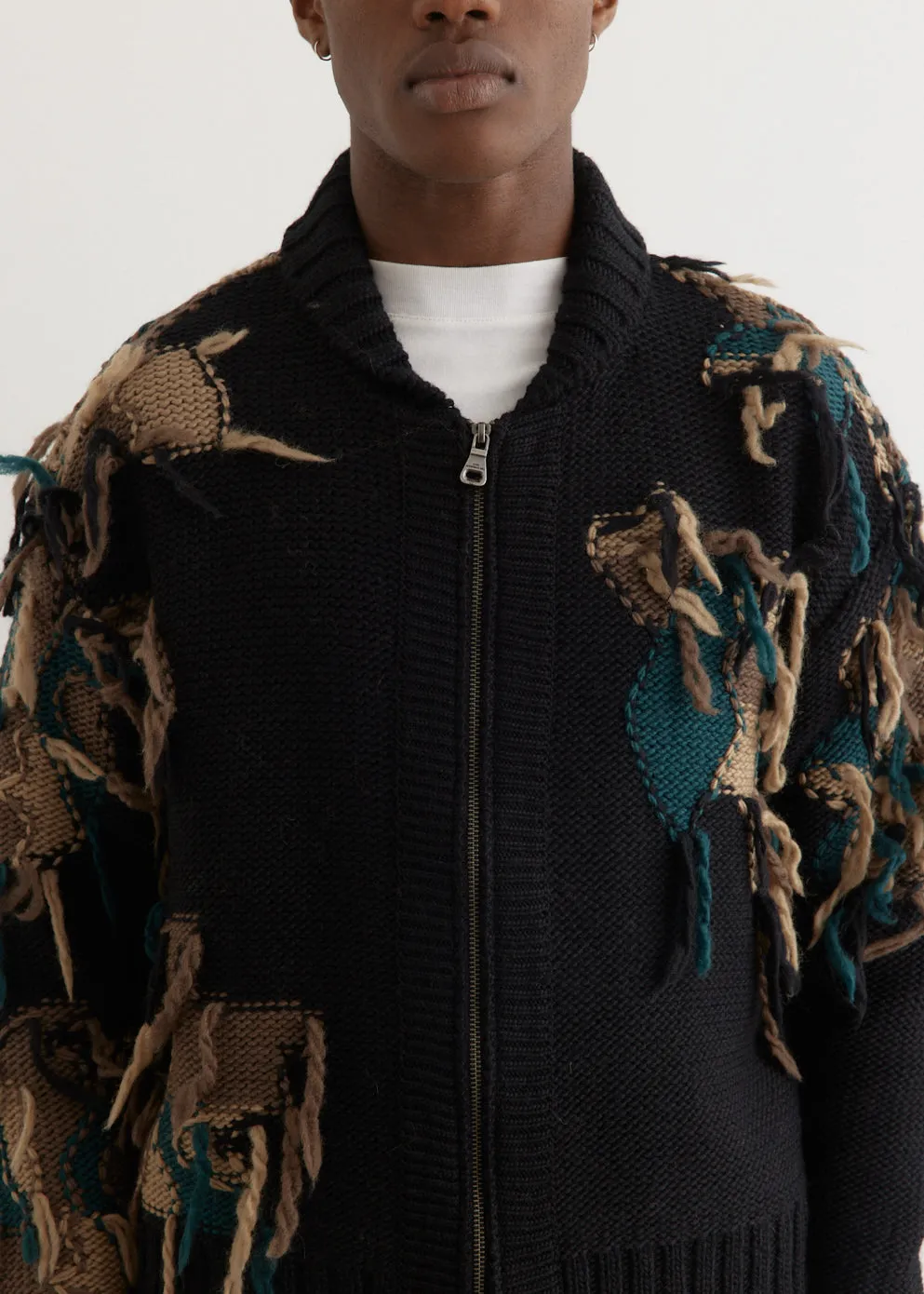 New Camouflage Zip-Up Cardigan
