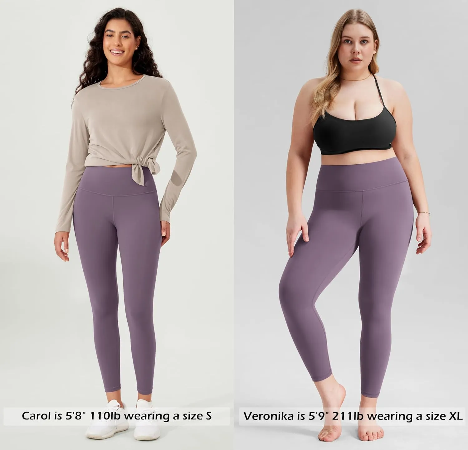 ODODOS Women's High Waist Workout Leggings 2-Pack Tummy Control Yoga Pants - 25" / 28" Inseam, ODLEX Fabric-Squat Proof