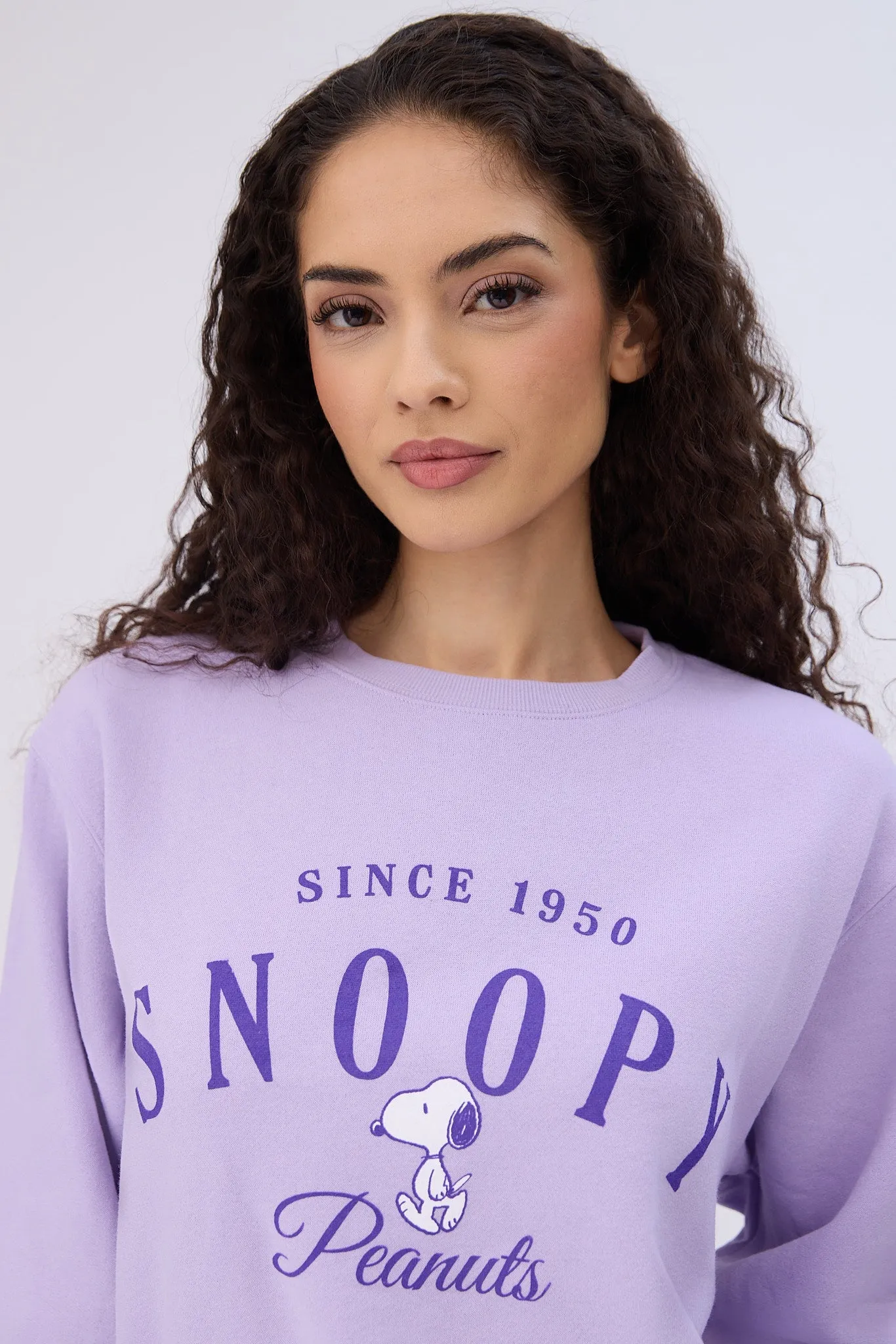 Peanuts Presents Snoopy Since 1950 Graphic Crew Neck Sweatshirt