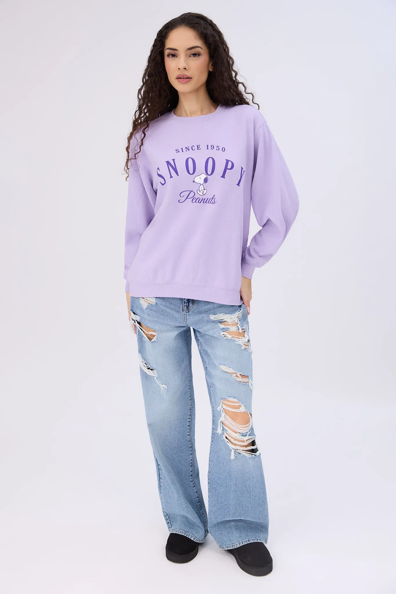 Peanuts Presents Snoopy Since 1950 Graphic Crew Neck Sweatshirt