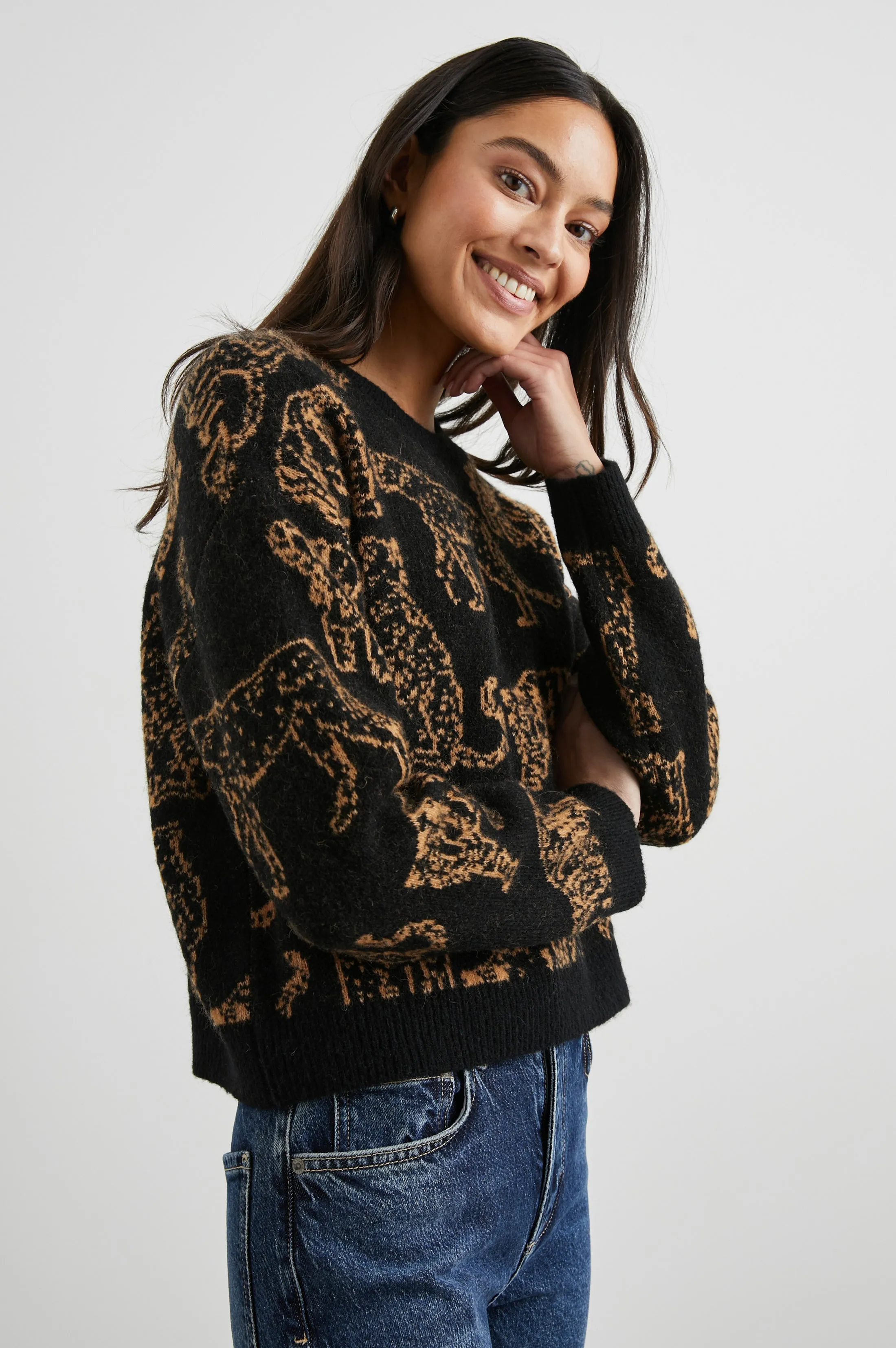 PERCI SWEATER - CAMEL WILD CATS