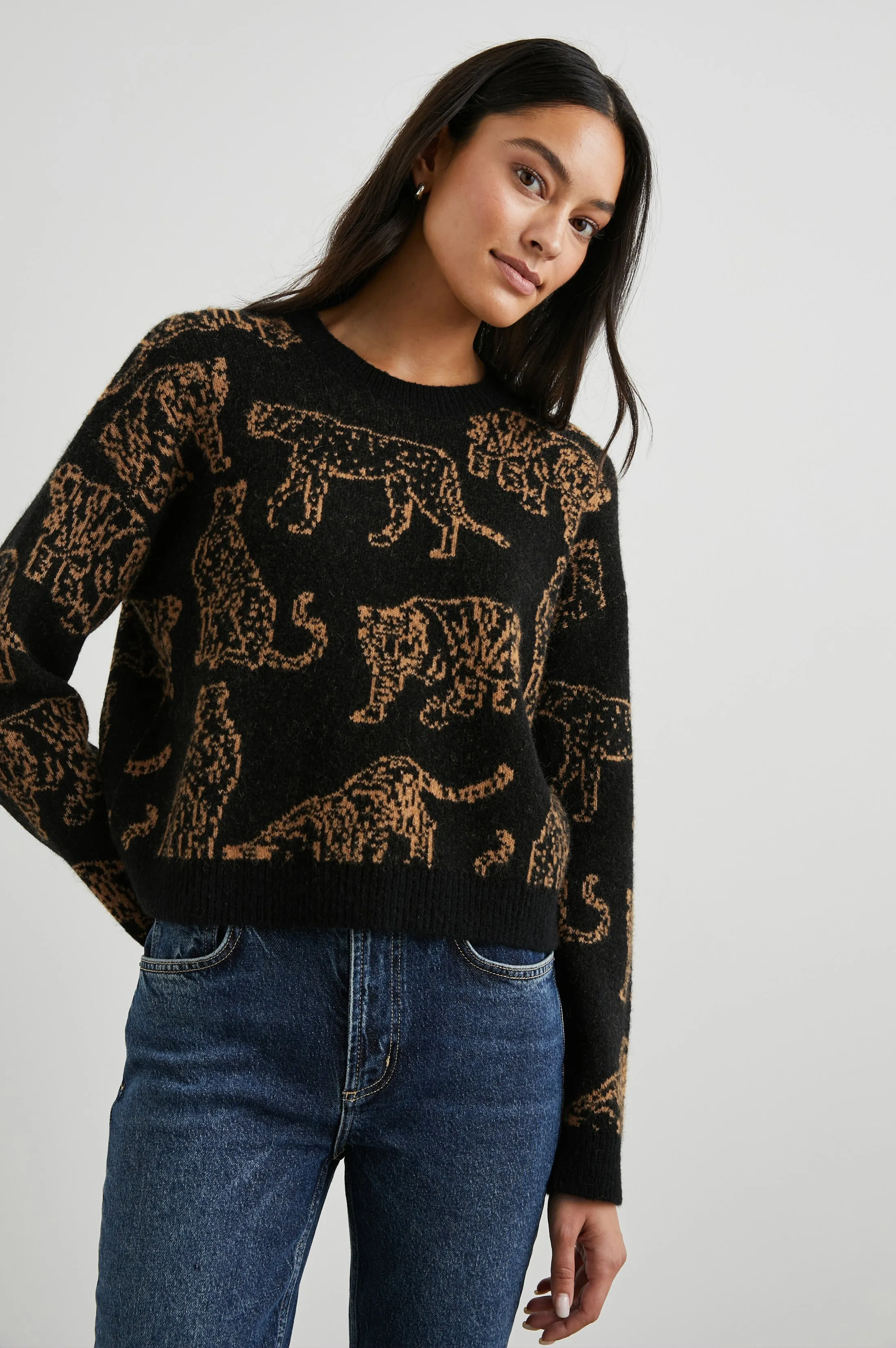 PERCI SWEATER - CAMEL WILD CATS