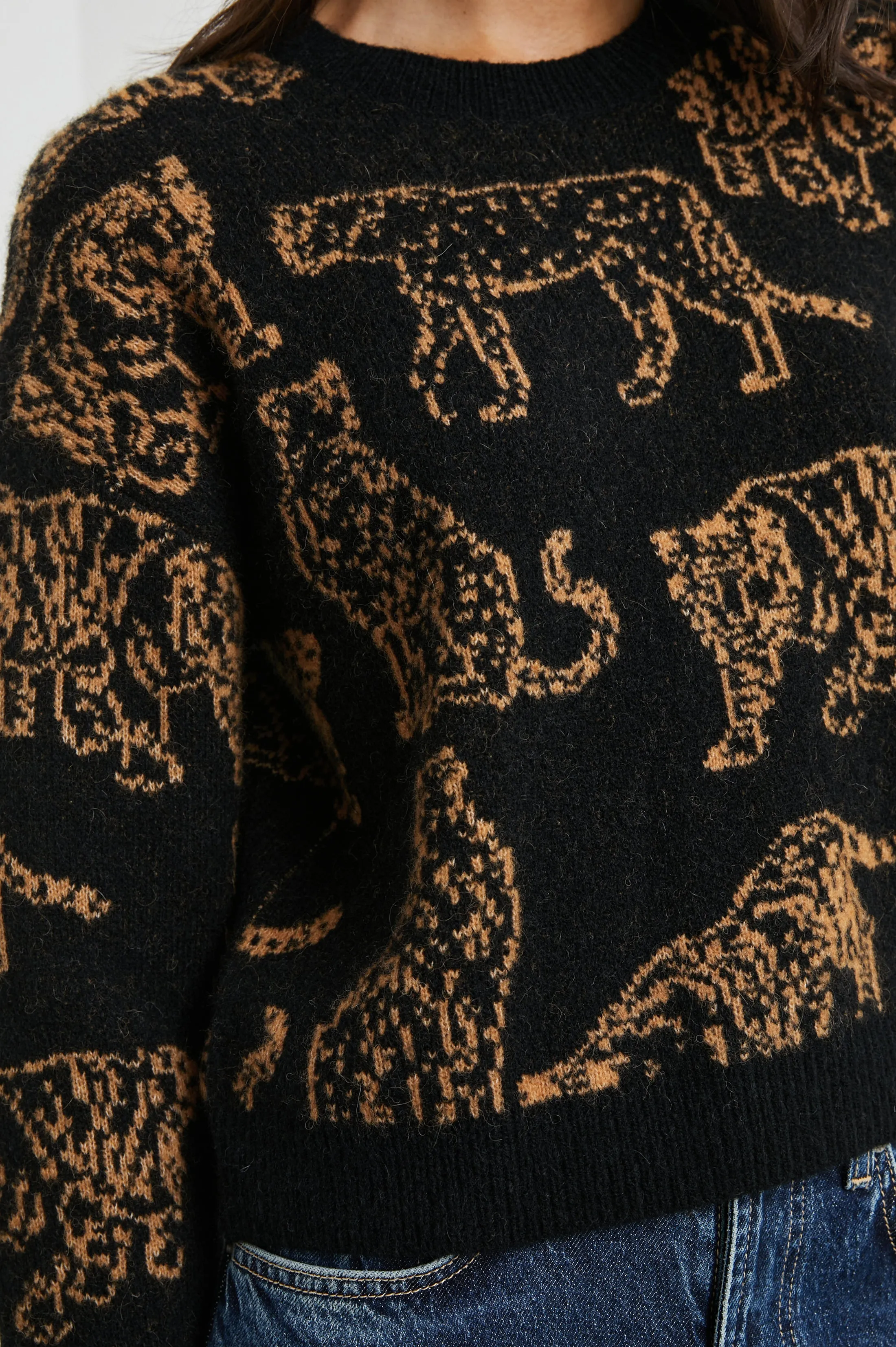 PERCI SWEATER - CAMEL WILD CATS