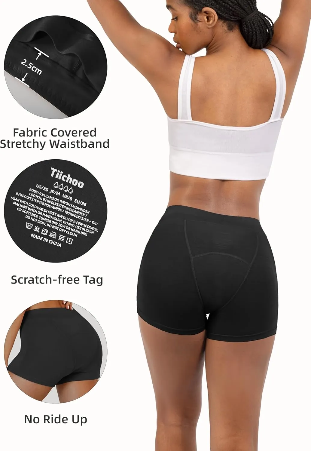 Period Underwear for Women Boyshorts Period Panties Heavy Flow Period Boxers Leakproof Underwear Pack of 2