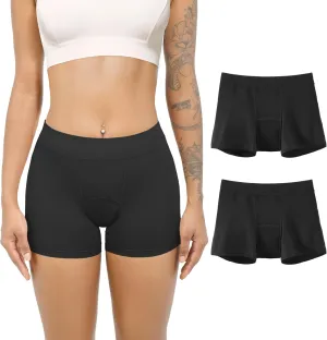 Period Underwear for Women Boyshorts Period Panties Heavy Flow Period Boxers Leakproof Underwear Pack of 2