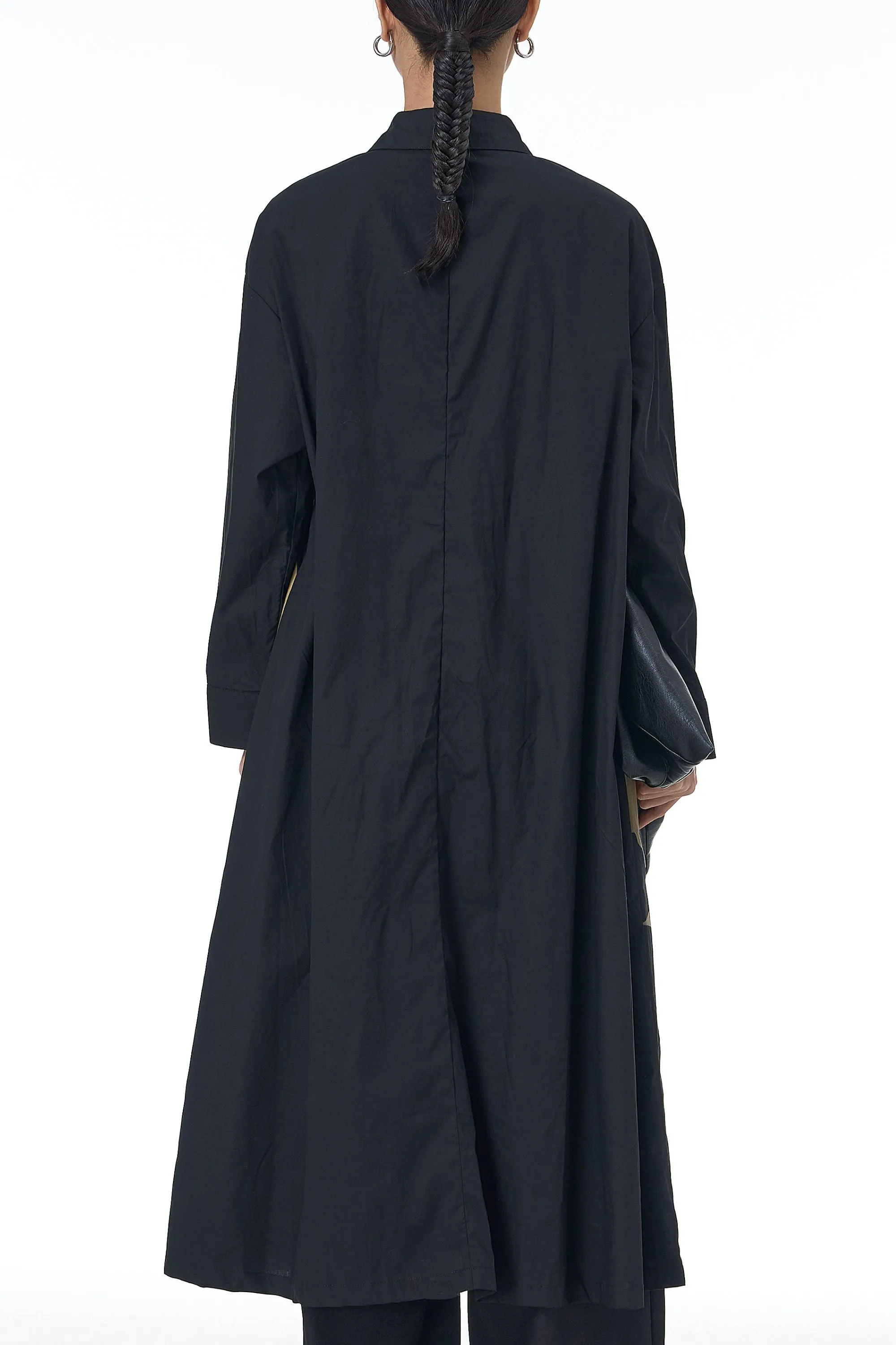 Pixel Petal Black Shirt Dress