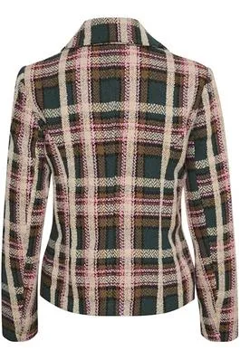 Plaid Brush Double Breasted Jacket