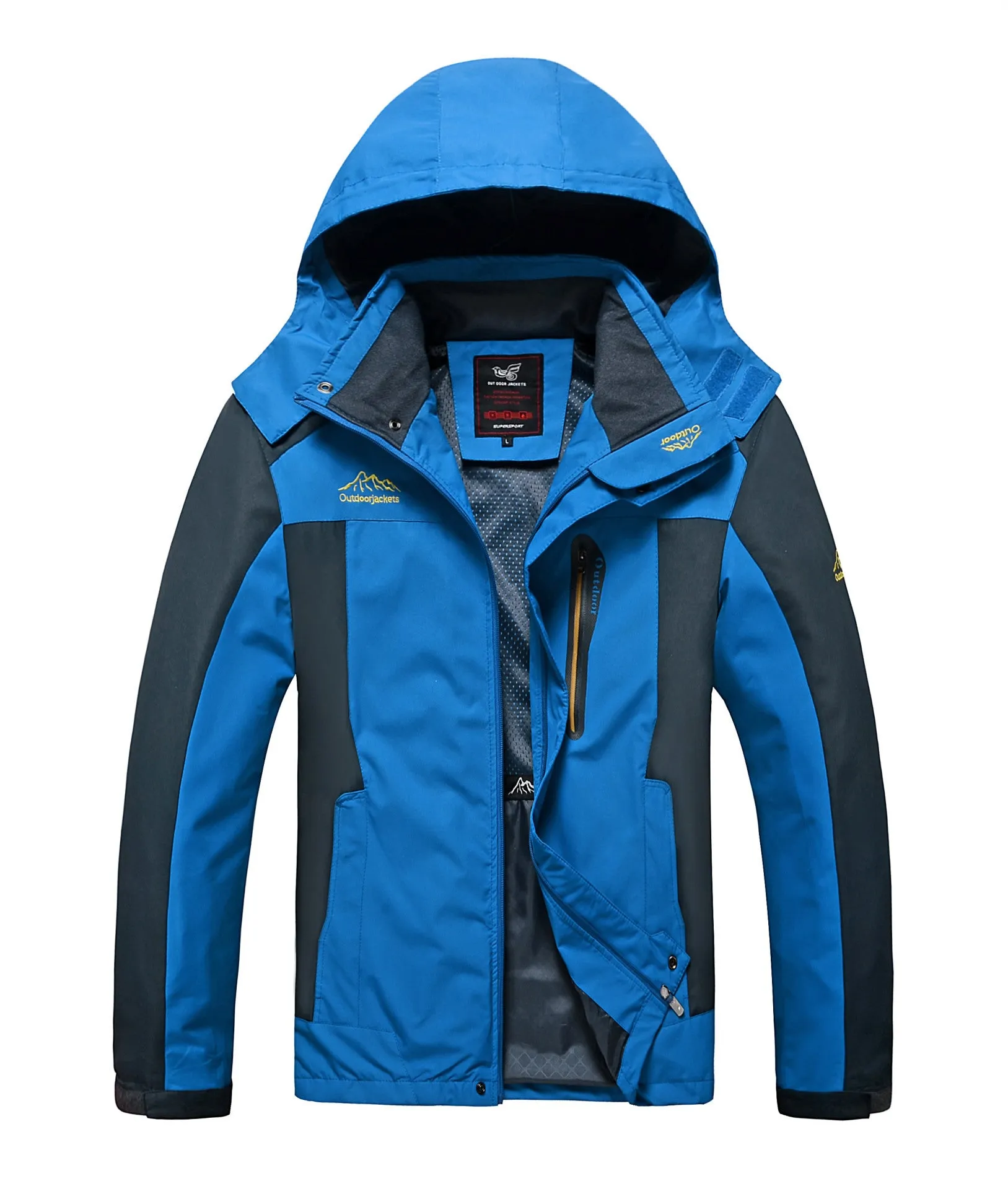Plus Size Outdoor Sport Climbing Water Resistant Hooded Jacket