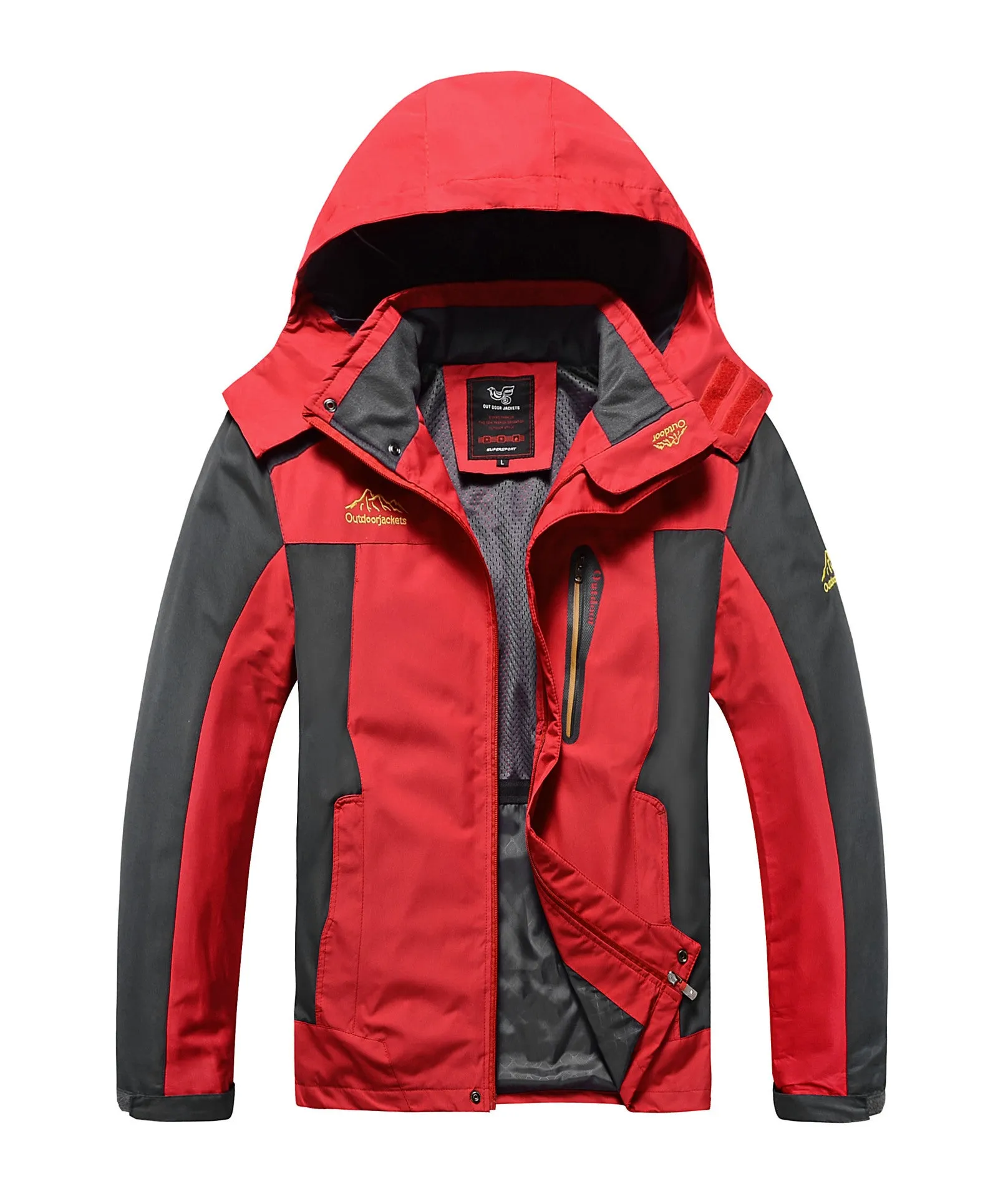 Plus Size Outdoor Sport Climbing Water Resistant Hooded Jacket