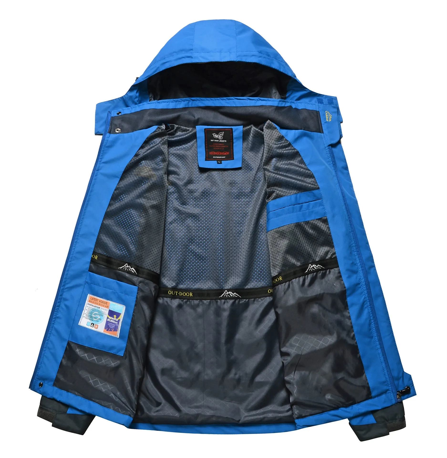 Plus Size Outdoor Sport Climbing Water Resistant Hooded Jacket
