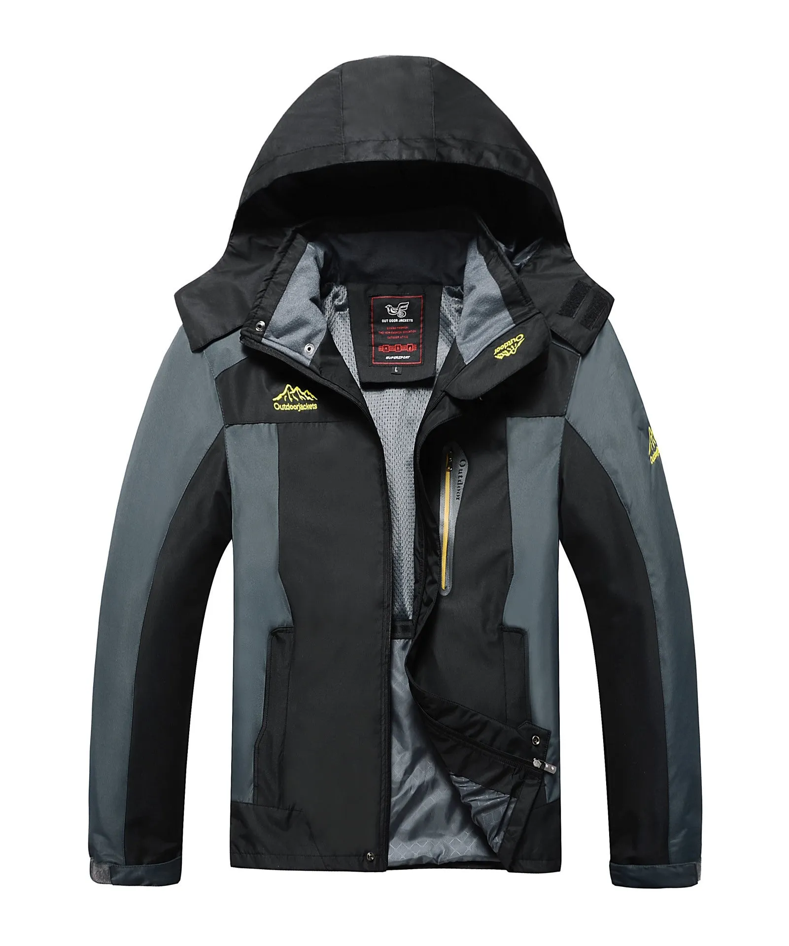 Plus Size Outdoor Sport Climbing Water Resistant Hooded Jacket
