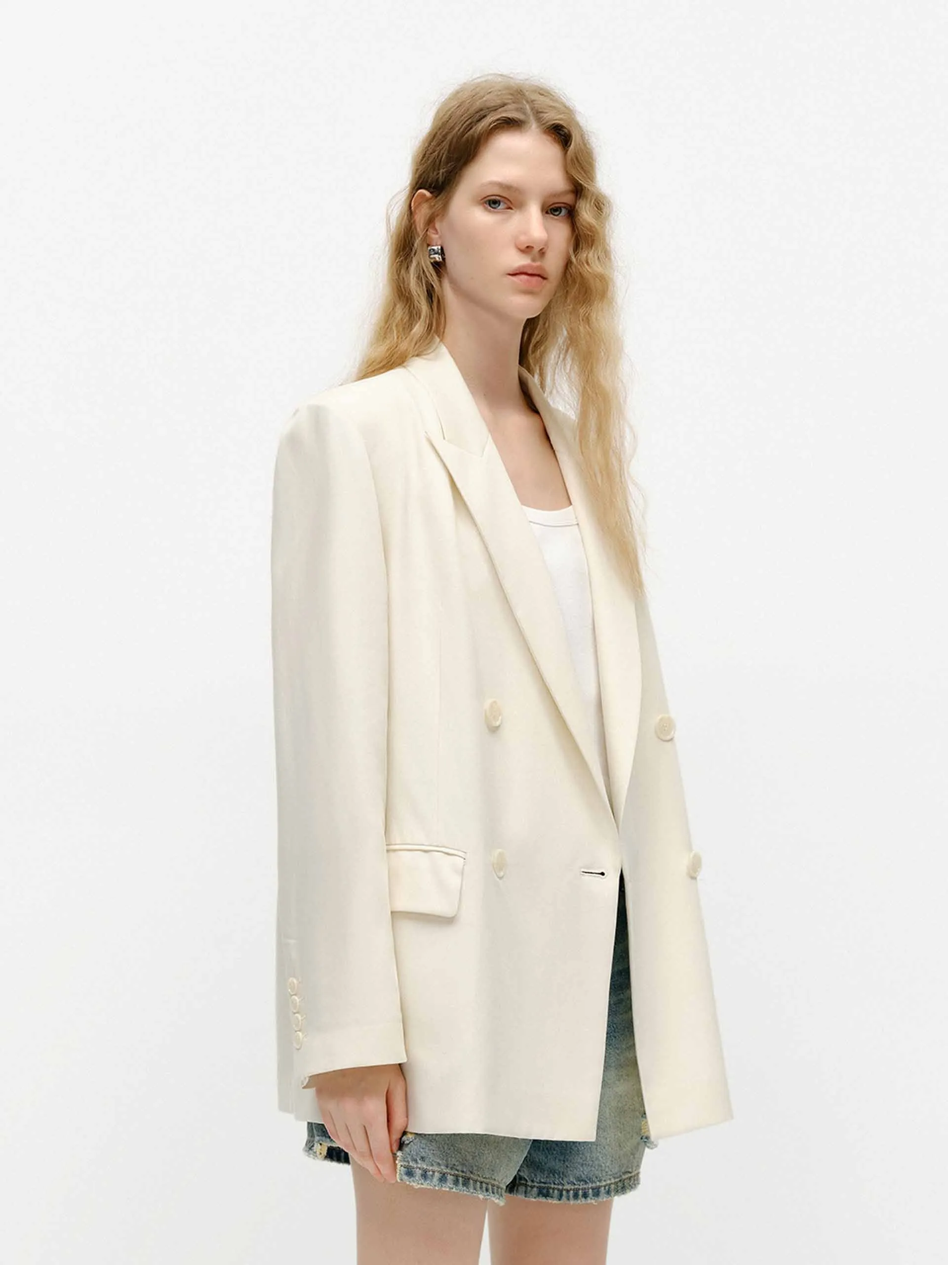 Relaxed Double Breasted Blazer