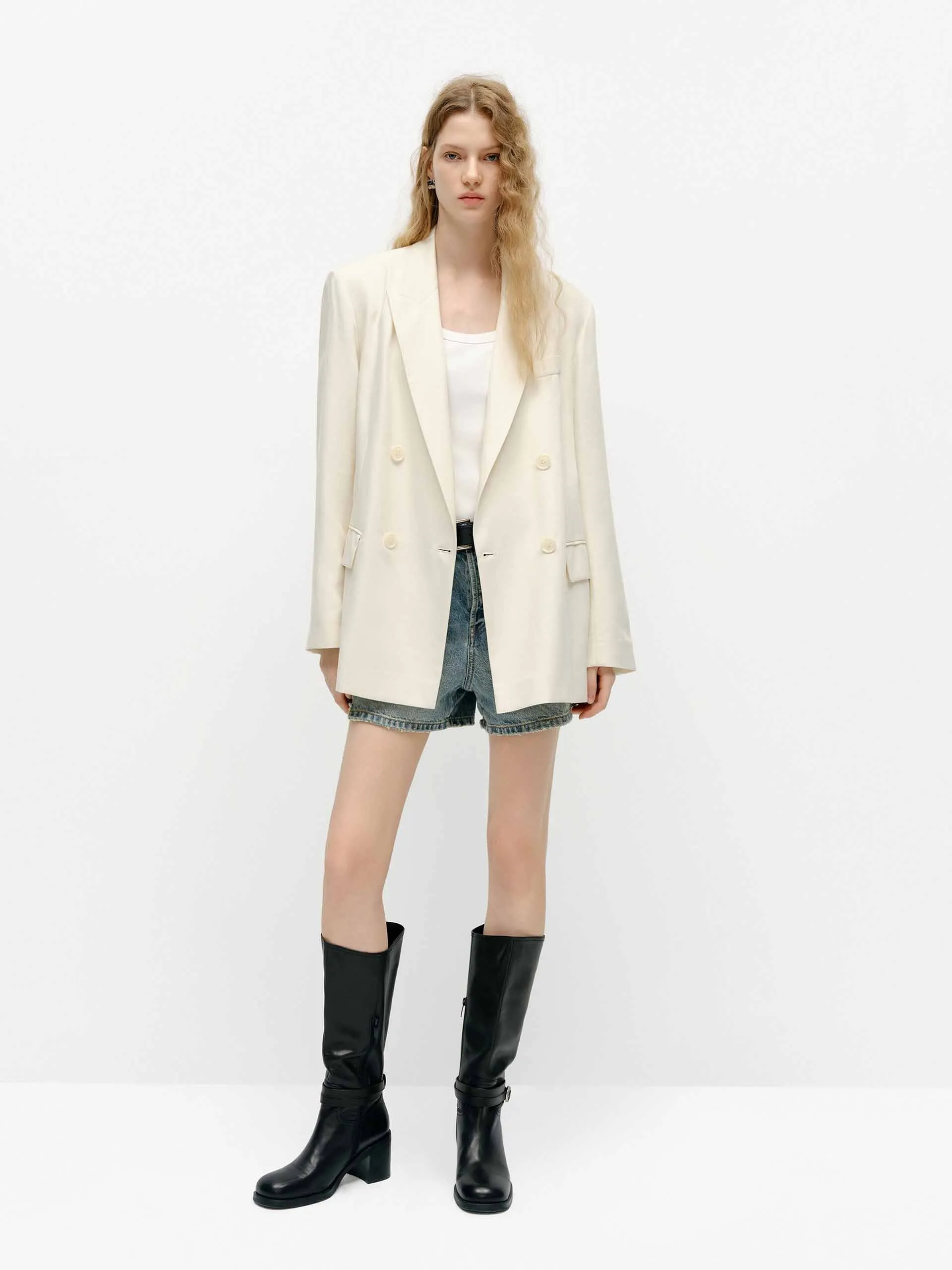 Relaxed Double Breasted Blazer